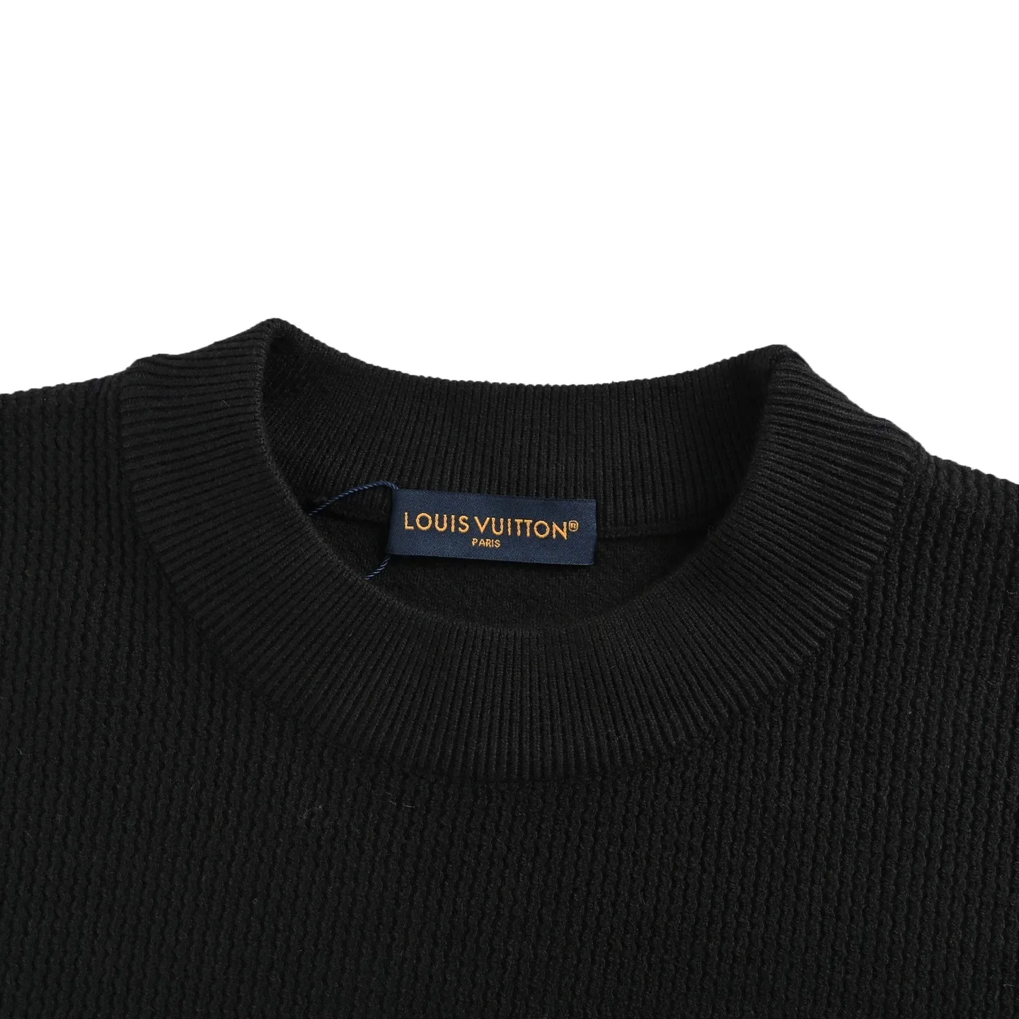 Louis Vuitton/Louis Vuitton chest old pattern leather crew neck sweater